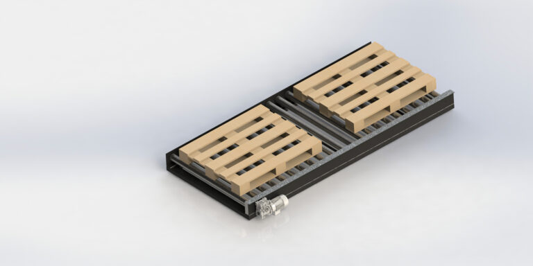 Transportador de rodillos para pallets